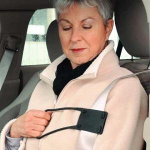 easy reach seat belt handle