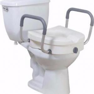 4.5" Elongated bowl Raised Toilet Seat with Arms available at The Comfort Zone Mobility Aids & Spas in Port Alberni, Vancouver Island, BC