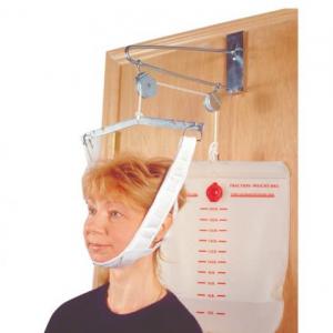 CERVICAL TRACTION KIT - Heavy-duty head halter comes complete with metal support and self-attaching closures Complete with 12" adjustable spreader bar, 8' traction rope, double-sealed rings, water bag and “S” hook Machine washable, One size fits all. Call The Comfort Zone Mobility Aids & Spas for Pricing 250 724 4477 or email info@albernicomfortzone.com