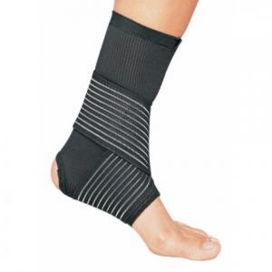 Durable mesh/elastic construction provides compressive support without restriction. Low profile elastic contact closure figure eight straps provide medial/lateral and arch support without adding bulk. Fits right or left foot. Ideal for mild ankle sprains and strains; edema control; tendonitis; medial/lateral instabilities. Available at The Comfort Zone Mobility Aids & Spas in Port Alberni, Vancouver Island, BC