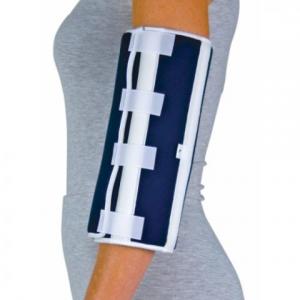 Elbow Immobilizer - Soft foam/nylon laminate construction for comfort. Aluminum stays help prevent patients from bending the elbow joint or accessing tubes. Contact closure straps for ease of application. Beneficial for Limb positioning; Post-operative; Cleft palate; IV therapy.  Call The Comfort Zone Mobility Aids & Spas for Pricing 250 724 4477 or email info@albernicomfortzone.com