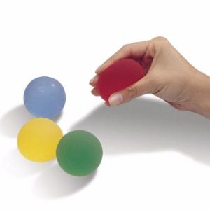 Theraband hand exerciser ball used to improve grip strength, hand dexterity, and motor skills
