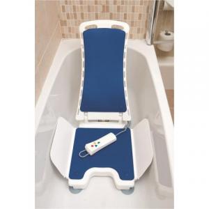 Bathlift at the bottom of the tub at The Comfort Zone Mobility Aids & Spas in Port Alberni, Vancouver Island, BC