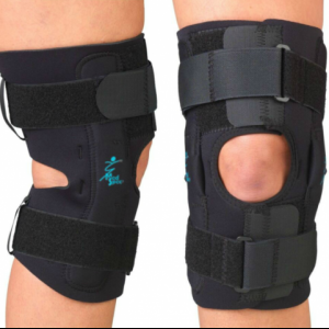 The Gripper. LCL or MCL sprains, Lateral or medial instability, Limit hyperextension. Straps are made of high tension elastic that allows for numerous applications without fraying or losing closure strength.  Metal hinge pockets are reinforced on the inside with ballistic nylon material at wear points to prevent hinge from wearing through the pocket. The CoolFlex version is breathable and hypoallergenic. Available at The Comfort Zone Mobility Aids & Spas in Port Alberni, Vancouver Island, BC