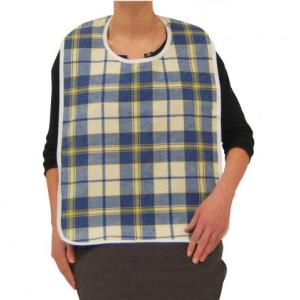 27.5" x 16.5" waterproof bib is available through The Comfort Zone Mobility Aids & Spas in Port Alberni, Vancouver Island, BC. Call for information and pricing 250 724 4477 or email info@albernicomfortzone.com