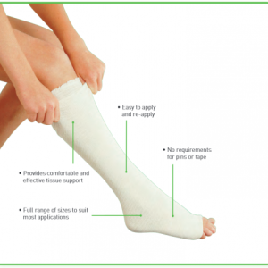 Tubigrip® - Tubular bandage provides  effective tissue support with freedom of movement, distributing pressure evenly over the surface. Use in the treatment of strains and sprains, soft tissue injuries, general edema, post- burn scarring and ribcage injuries. With a full range of sizes, it’s easy use, as it requires no pins or tape. It is cold-water washable and reusable. Purchase by the foot/box. Call The Comfort Zone Mobility Aids & Spas for information and pricing 250 724 4477 or email info@albernicomfor