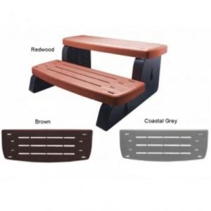 Waterways Deluxe two tiered step. UV resistant and non slip. Call The Comfort Zone Mobility Aids & Spas for information and pricing 250 724 4477 or email info@albernicomfortzone.comAC
