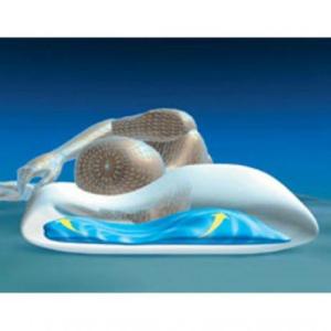 Solitude water pillow conforms to you. Polyester fiber is compressed and transfers weight to the supporting non-compressible water-filled pouch. This pouch then spontaneously redistributes the weight of the head and neck during changes in sleep positions. Call The Comfort Zone Mobility Aids & Spas for information and pricing 250 724 4477 or email info@albernicomfortzone.com