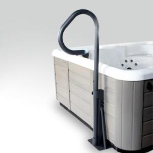 Spa Side Handrail with base plate available at The Comfort Zone Mobility Aids & Spas in Port Alberni, Vancouver Island, BC. Call for information and pricing 250 724 4477 or email info@albernicomfortzone.com